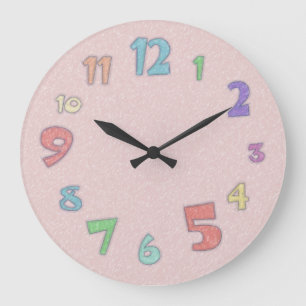 Grande Horloge Ronde Pretty Pink Pastel