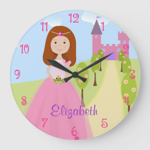 Grande Horloge Ronde Princesse rousse douce Personalized
