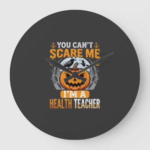 Grande Horloge Ronde Professeur de santé Halloween Citrouille effrayant