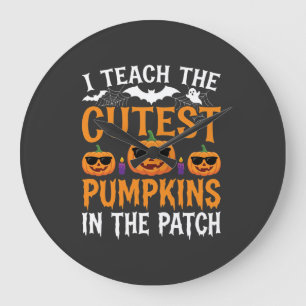 Grande Horloge Ronde Professeur Halloween Citrouilles les Plus Mignonne