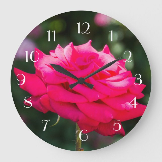 Grande Horloge Ronde Profil Rose rouge (Recto)