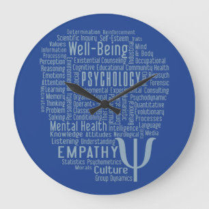 Grande Horloge Ronde PSYCHOLOGUE Word Cloud custom color wall clock
