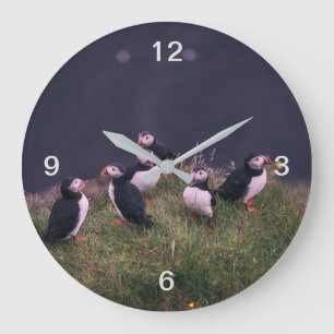Grande Horloge Ronde Puffins de l'Atlantique