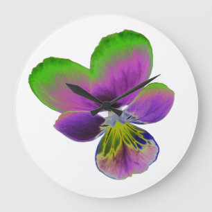 Grande Horloge Ronde Purple and Green Pany Wall Clock