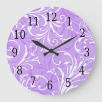Purple Ornamental Round Clock