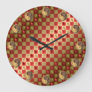 Grande Horloge Ronde Puzzle Bélier & Rat de Terre