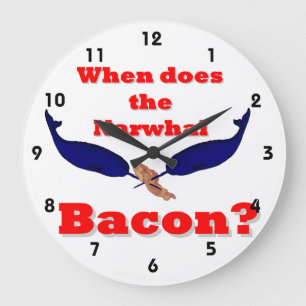 Grande Horloge Ronde Quand le lard Narwhal