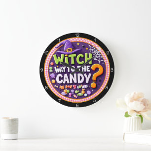 Grande Horloge Ronde Quelle voie vers les bonbons Halloween