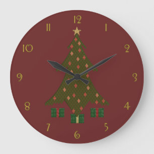 Grande Horloge Ronde Quilted Christmas Clock