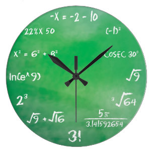 Grande Horloge Ronde Quiz d'équation mathématique pour Geek