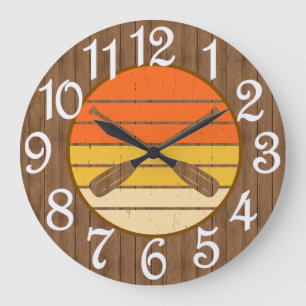 Grande Horloge Ronde Rafting Rustique  