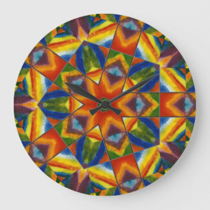 Grande Horloge Ronde Rainbow Kalaidoscope