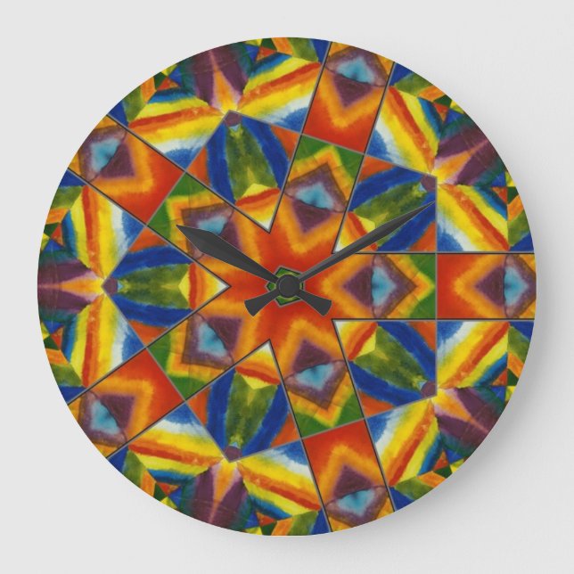 Grande Horloge Ronde Rainbow Kalaidoscope (Recto)