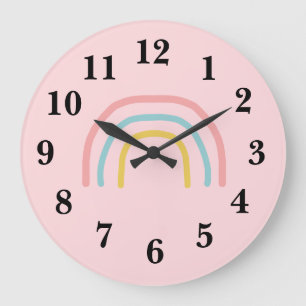 Grande Horloge Ronde Rainbow Painting Pastel Large Clock