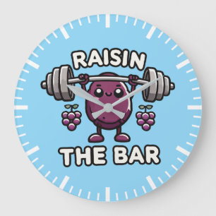 Grande Horloge Ronde Raisin Bar - Amusante Gymnase Gym Motivationnelle