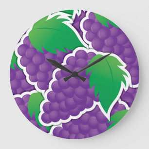 Grande Horloge Ronde Raisins violets funky