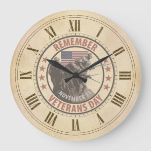 Grande Horloge Ronde Rappelez-vous le jour de vétérans