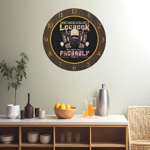 Grande Horloge Ronde Rebel Trucker Logbook Humoristique