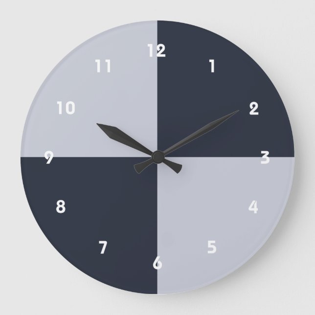 Grande Horloge Ronde Rectangles marine et gris (Recto)