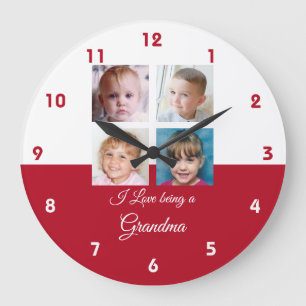 Grande Horloge Ronde Red and white love
