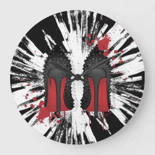 Grande Horloge Ronde Red Bottoms Stilettos shoes heels spatters & drips
