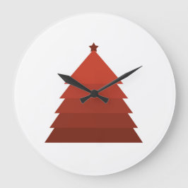 Grande Horloge Ronde Red Christmas Tree Large Clock