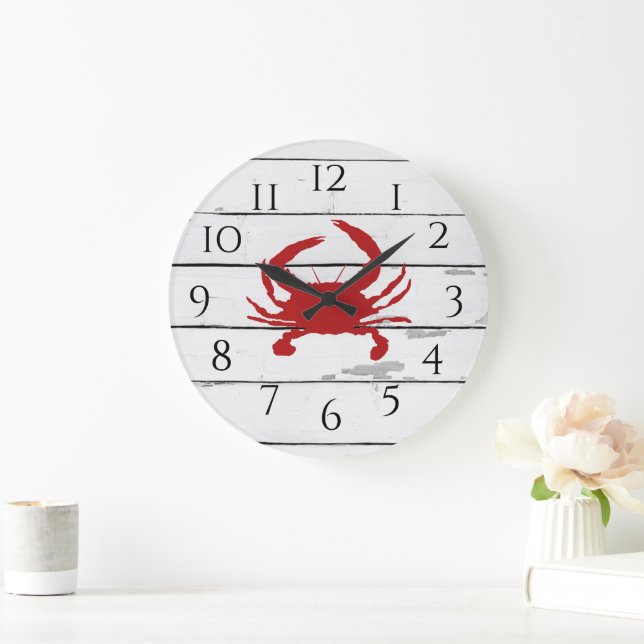Grande Horloge Ronde Red Crab (Maison)