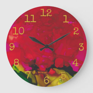 Grande horloge ronde "Red Gold Design"