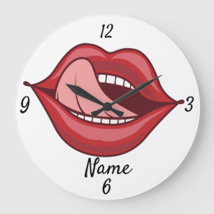 Grande Horloge Ronde Red Lips Open Mouth Thunder_Cove