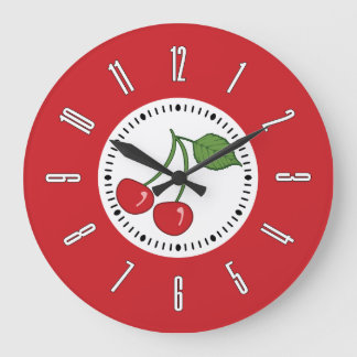 Grande Horloge Ronde Red Retro