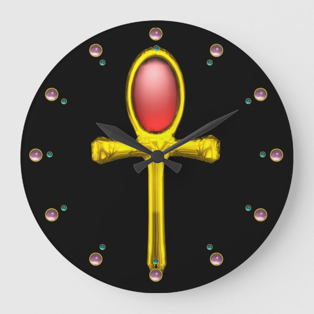 Grande Horloge Ronde RED TALISMAN, Ruby Gemstones, Noir (Recto)