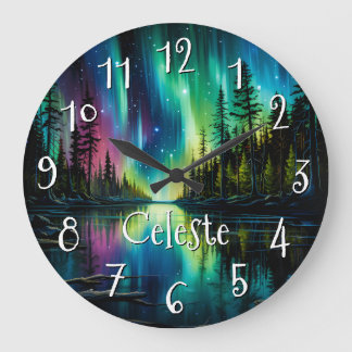 Grande Horloge Ronde Réflexion de l'arc-en-ciel sur l'eau