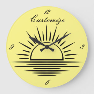 Grande Horloge Ronde Réflexion du lever/coucher du soleil Thunder_Cove