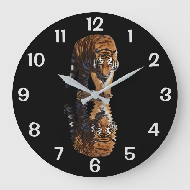 Grande Horloge Ronde Réflexion tigre (Recto)