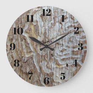 Grande Horloge Ronde Regard du bois affligé