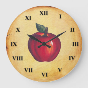 Grande Horloge Ronde Regard rouge d'antiquité d'Apple
