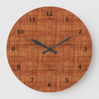 Grande Horloge Ronde Regarder le grain de bois d'Acacia