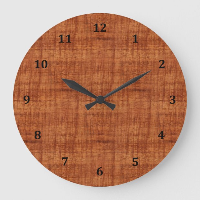 Grande Horloge Ronde Regarder le grain de bois d'Acacia (Recto)