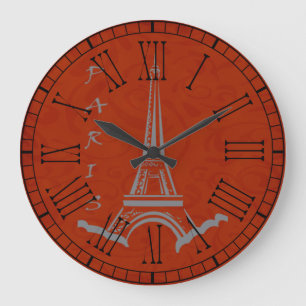 Grande Horloge Ronde Regarder Paris France Tour Eiffel