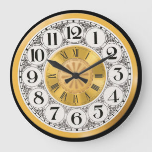 Grande Horloge Ronde Regardez face or argent roman moderne numoro roman