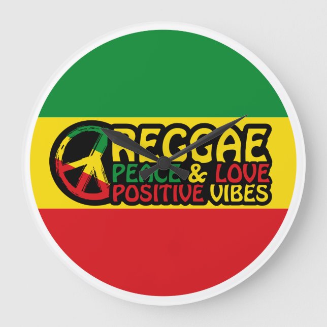 Grande Horloge Ronde Reggae Music with positive quotes (Recto)