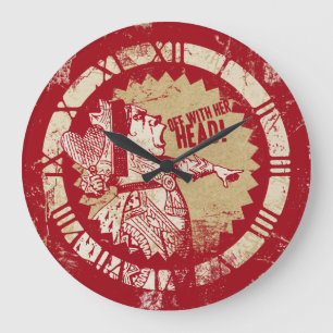 Grande Horloge Ronde Reine rouge vintage d'Alice