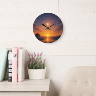 Grande Horloge Ronde Reloj Atardecer