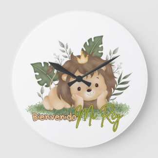 Grande Horloge Ronde Reloj Baby Safari para niños
