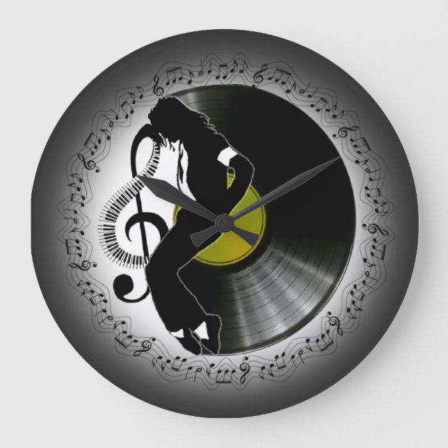Grande Horloge Ronde Reloj de pared con CD y bailarín (Recto)