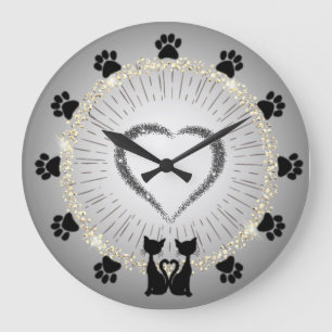 Grande Horloge Ronde Reloj de pared con gatos