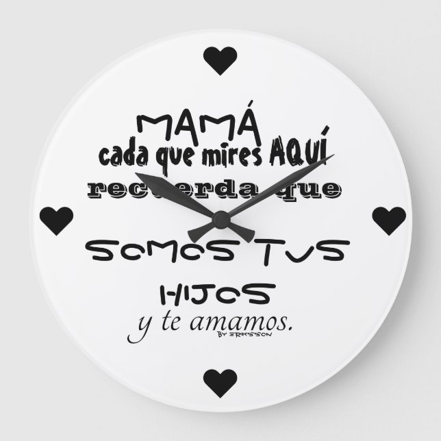 Grande Horloge Ronde Reloj de pared dia de la madre (Recto)
