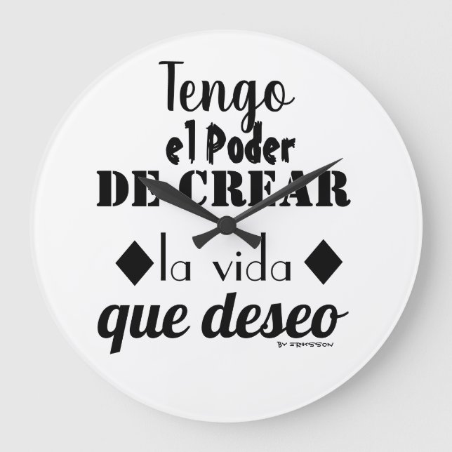 Grande Horloge Ronde Reloj de Pared Motivacional (Recto)