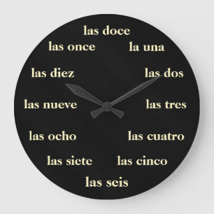 Grande Horloge Ronde Reloj - nègre de Blanco Sobre