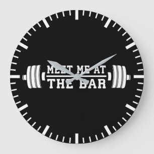 Grande Horloge Ronde Rencontrez-Moi Au Bar - Barbell - Entraînement
